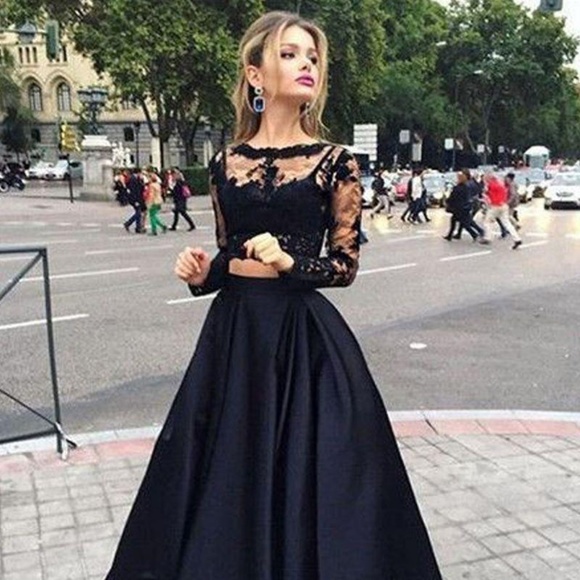 Women's Black See Thru Blouse A Line Skirt Dress - Picture 3 of 4